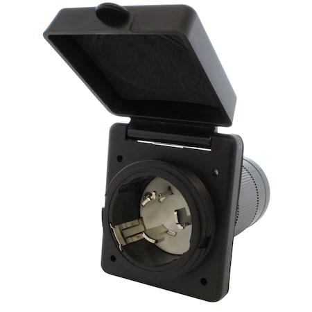 Ac Works Locking Receptacle, 50 A, 125/250V AC, Black RVINSS2-BK